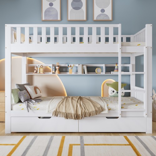 Wooden bunk bed - wooden, single