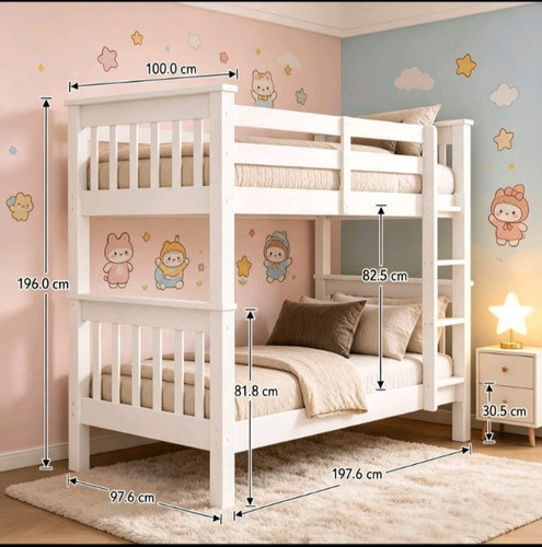 Wooden bunk bed single - bunk, –