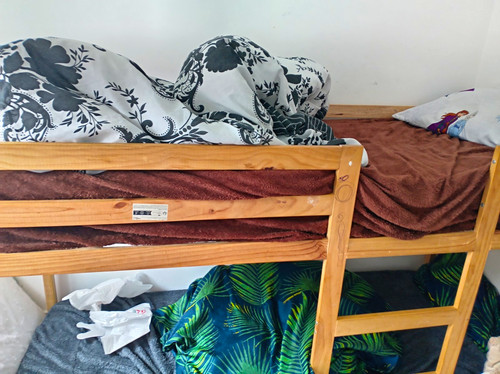 Single wooden bunk - single, bed