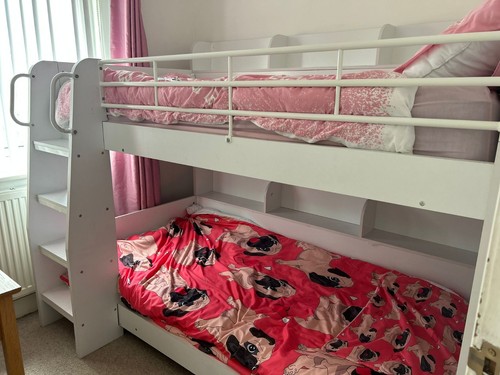 White wooden children bunk - children's,