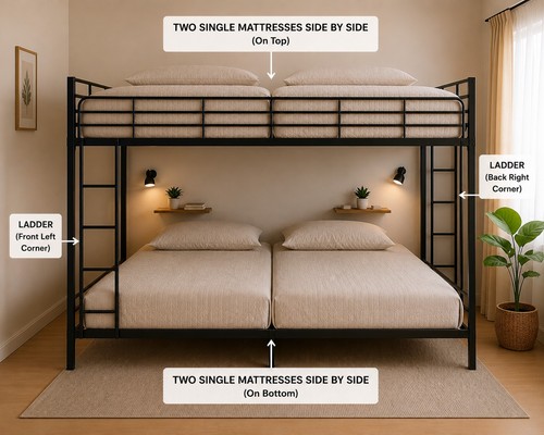 Quad bunk bed - bed, for