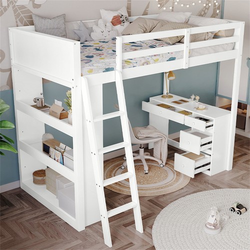 Single pinewood loft cabin bed - single,