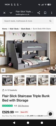 Flair slick triple bunk bed - slick,