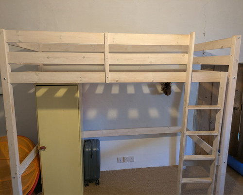 Solid pine wood bunk bed - wood, frame