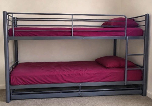 Ikea metal single bunk bed - metal, and